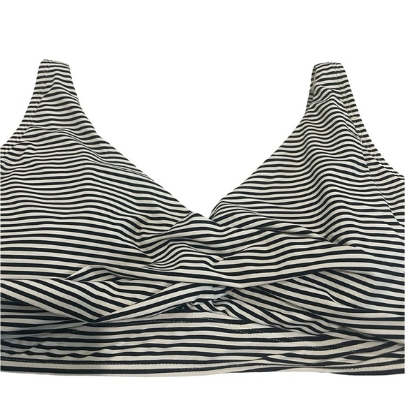 NipTuck cream and black striped swim top. Build in pads and adjustable straps. - Picture 3 of 7